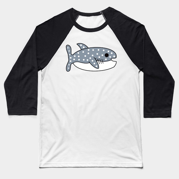 Cute Kawaii Whale Shark Baseball T-Shirt by KawaiiByDice